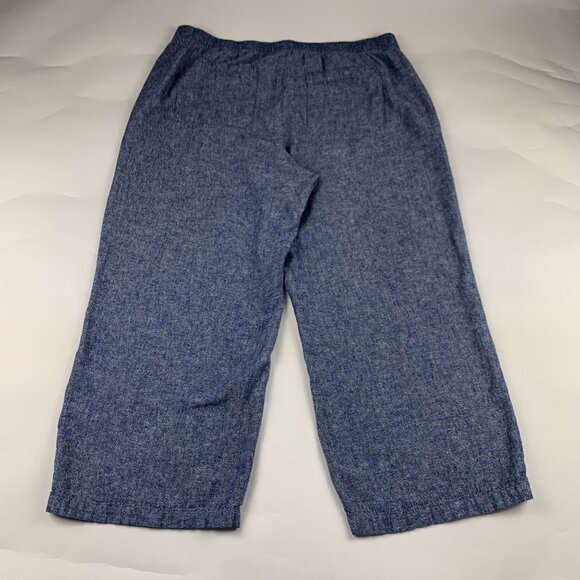 Old Navy Blue Chambray Linen Blend High Rise Wide Leg Lounge Pant XL - Picture 7 of 8